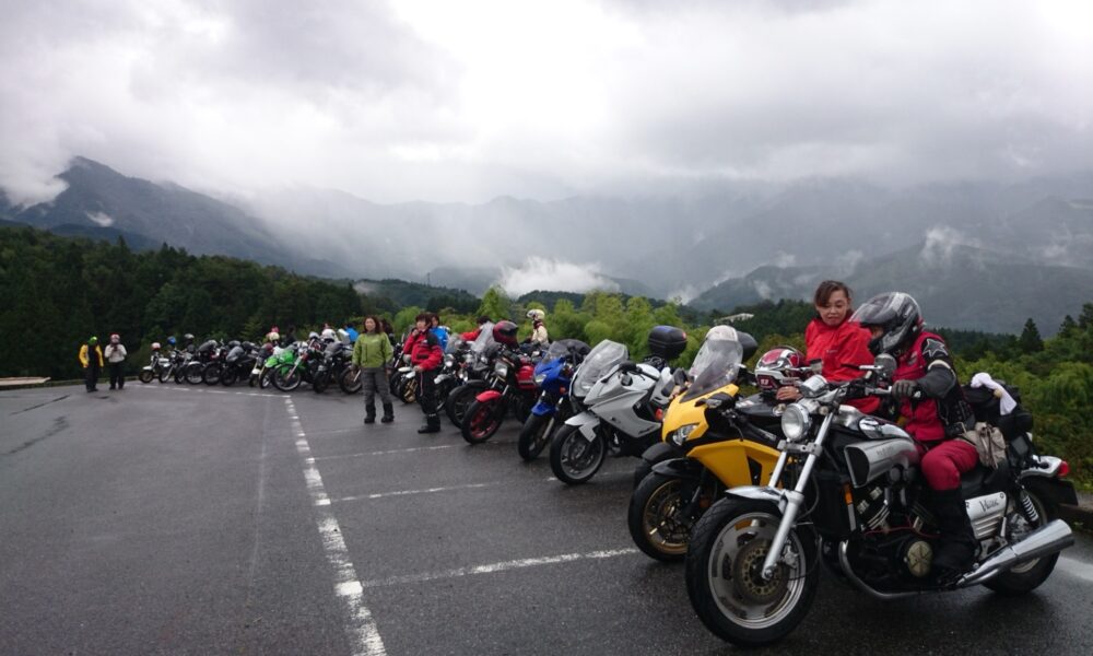 10周年馬籠宿イベント時のバイク写真